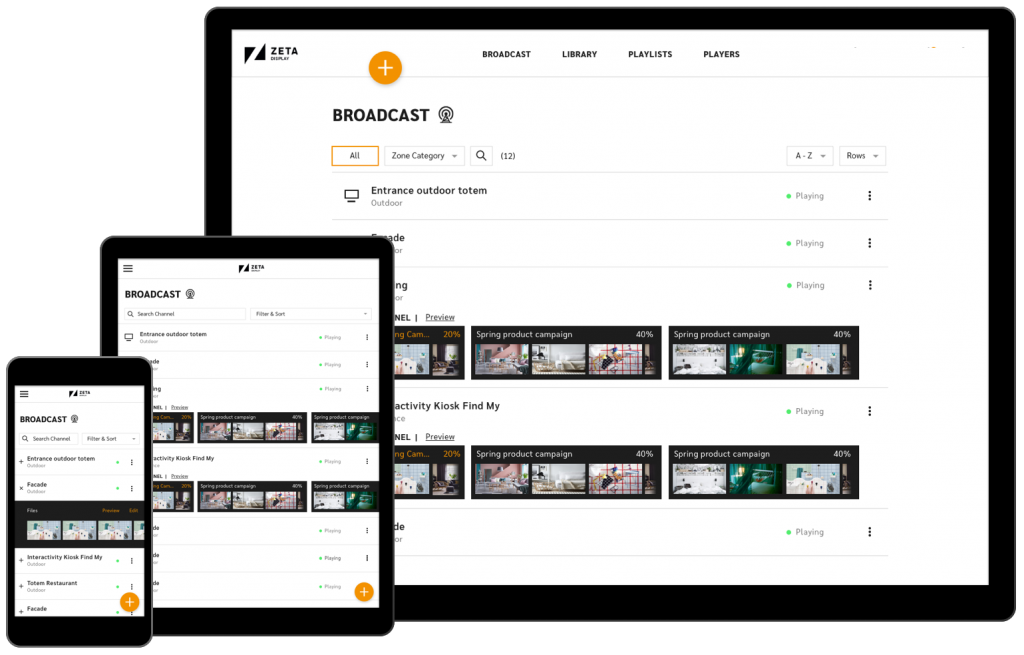 ZetaDisplay digital signage CMS